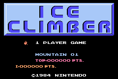 Classic NES Series - Ice Climber Title Screen